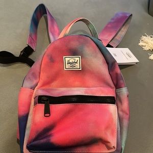 Herschel mini nova backpack, NWT, cloudburst neon tie dye